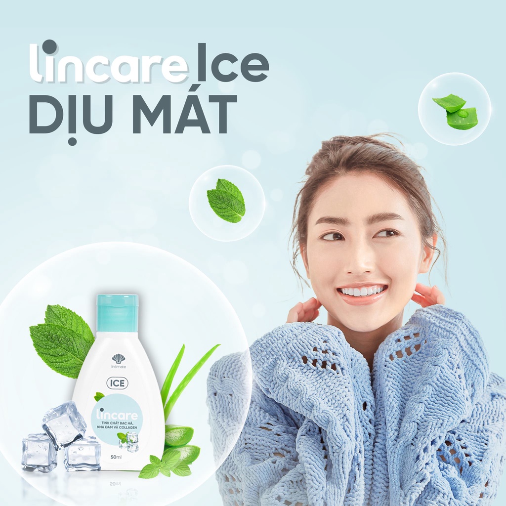 Dung dịch vệ sinh phụ nữ và cốc nguyệt san Lincare Ice Tinh chất lá bạc hà (Gel, 50ml)