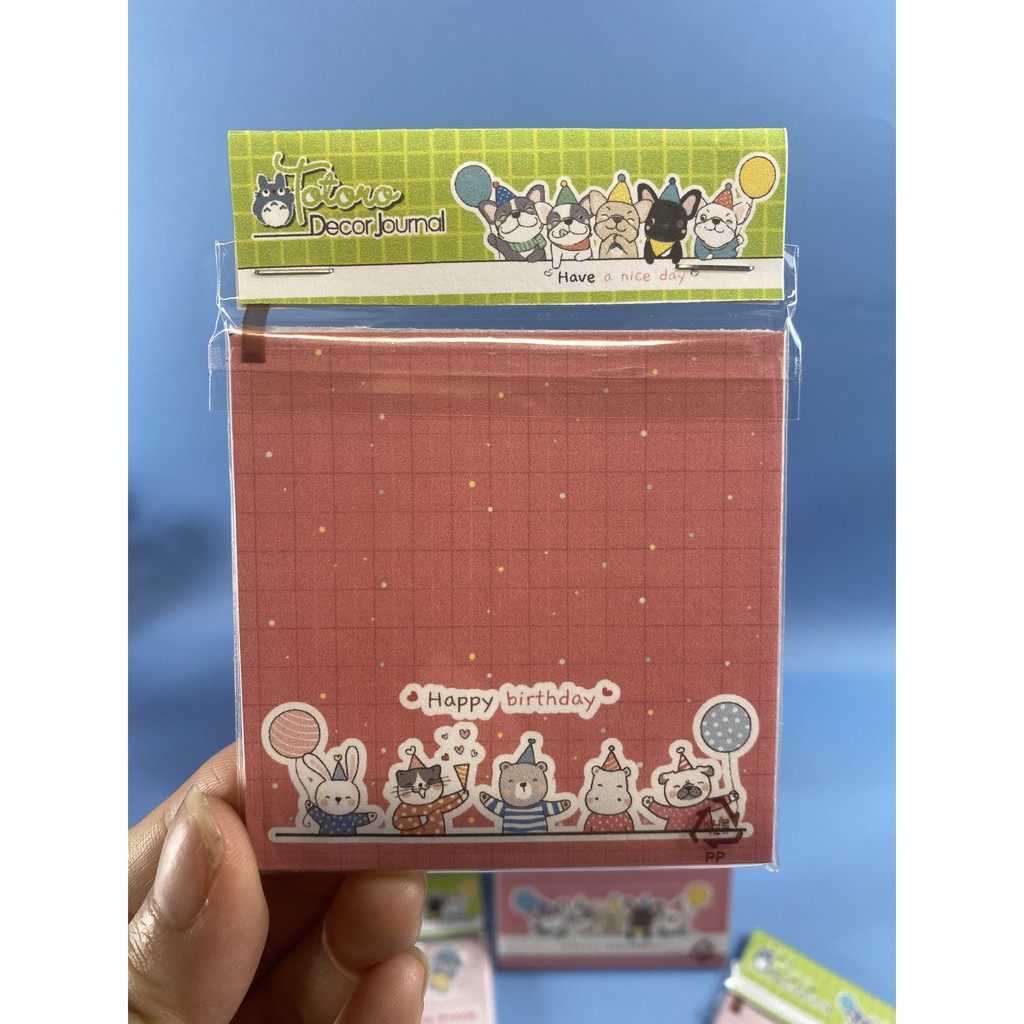 Totoro Note animal kute màu hồng 30 tờ không keo