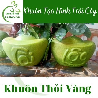(Bưởi 1,2-1,8kg) Khuôn Thỏi Vàng Số 3 Cỡ Đại, Loại Dày 5 li, Khuôn Tạo Hình Trái Cây Chữ TÀI LỘC (Hàng Loại 1, bền đẹp)