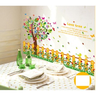 Decal dán tường chân tường hàng rào sắc màu BINBIN CT46