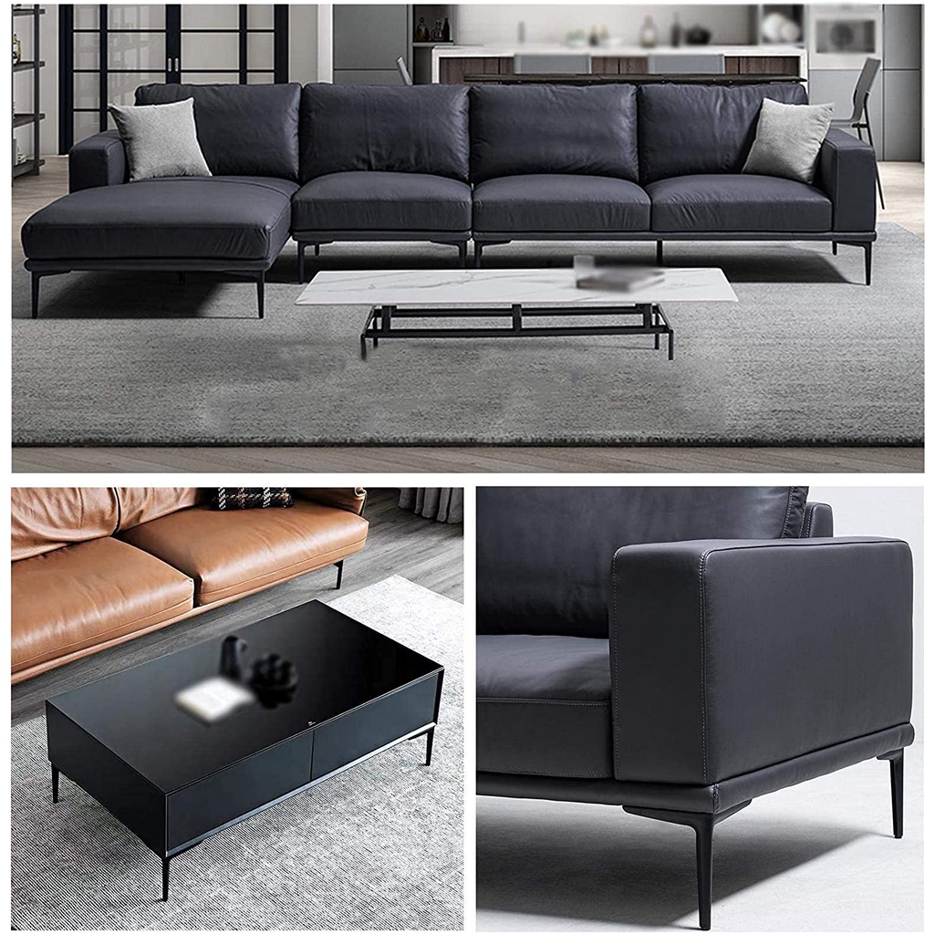 Chân ghế sofa đế tam giác 150mm đen nhám