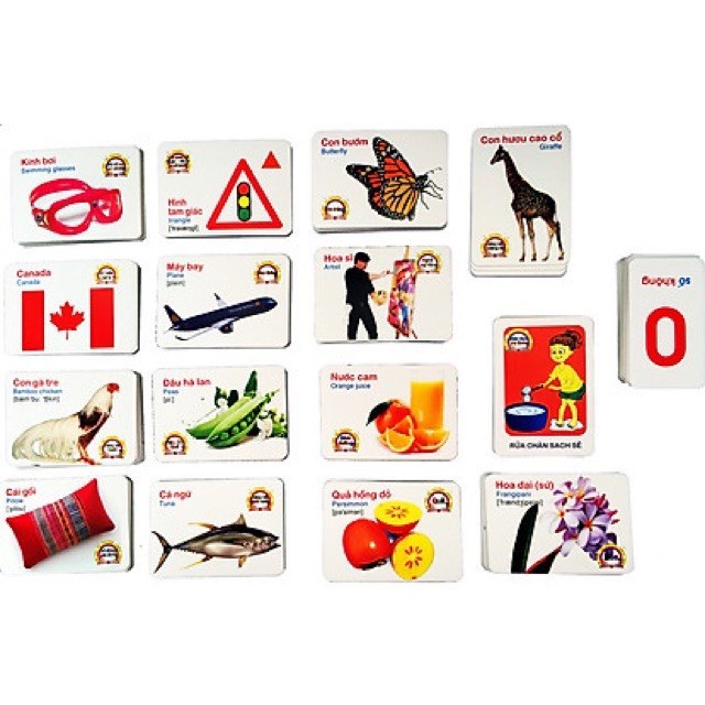 Bộ thẻ học thông minh 16 chủ đề 416 thẻ song ngữ cho bé, đồ chơi giáo dục, rèn luyện tư duy
