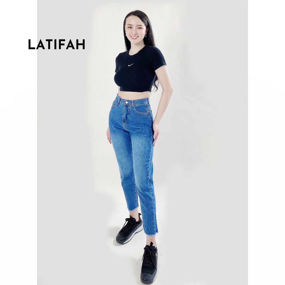 Quần baggy jean nữ Latifah ống nhỏ tua lai QD039 phong cách hàn quốc trẻ trung năng động