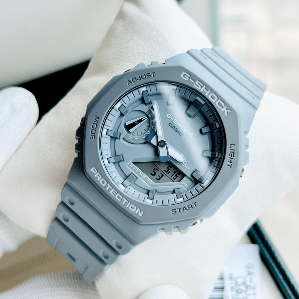 Đồng Hồ Nam Casio Gshock GA-2110ET-8A Mặt Xám Dây Cao Su Size 45mm Chống Nước 200M Bảo Hành 1 Năm