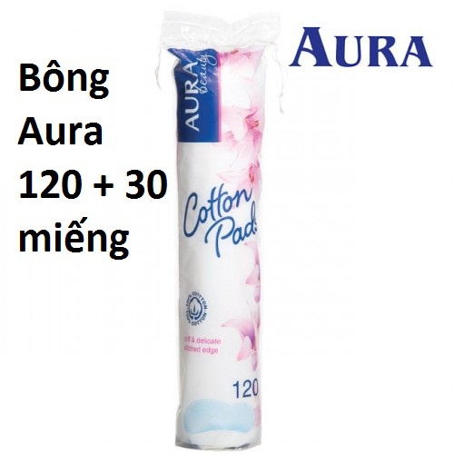 [Mã FMCGMALL giảm 8% đơn từ 250K] Bông Tẩy Trang Aura Beauty Cotton Pads 150 Miếng