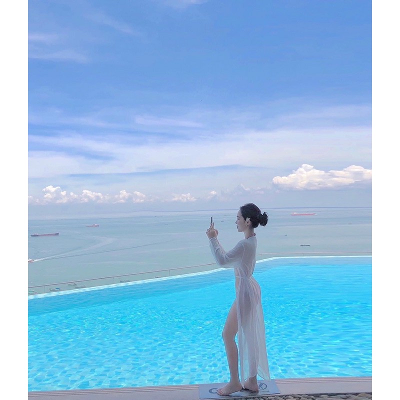 Áo khoác kimono đi biển 2 màu trắng đen (feedback khách) | BigBuy360 - bigbuy360.vn