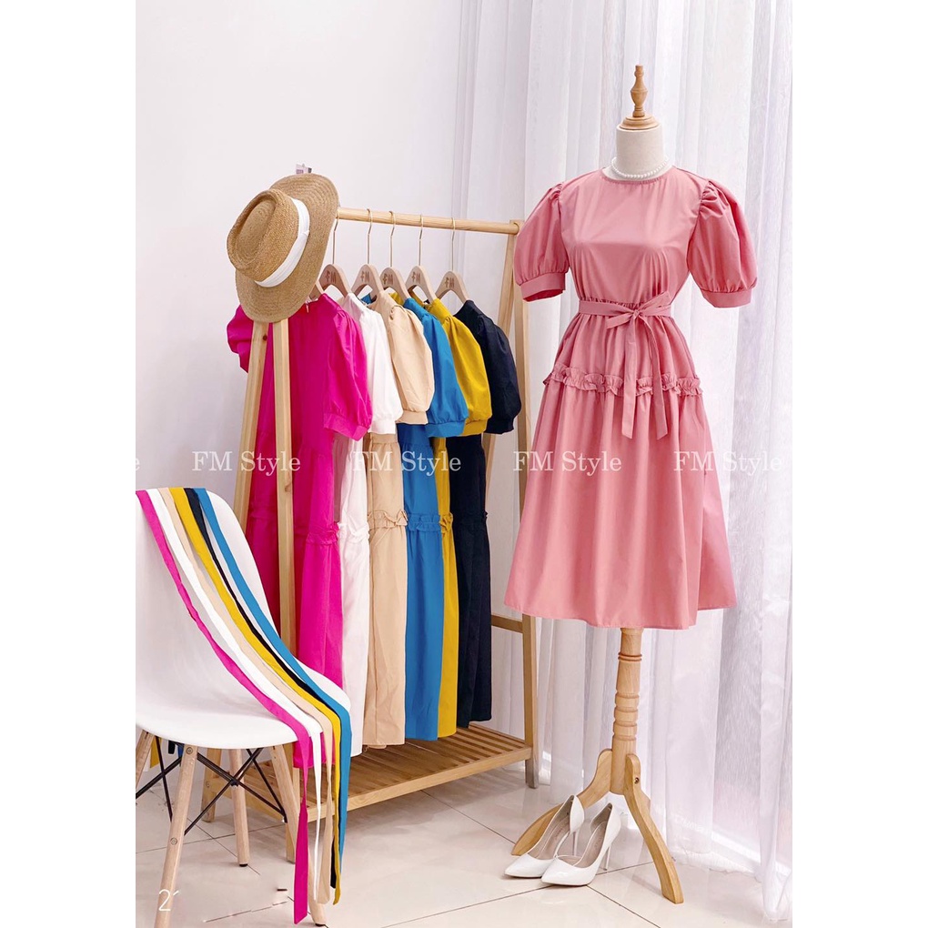 Đầm babydoll FMStyle váy nữ dáng dài nhún vai chất voan 2 lớp, nhẹ nhàng xinh xắn tôn dáng cho các nàng 210711141 | BigBuy360 - bigbuy360.vn