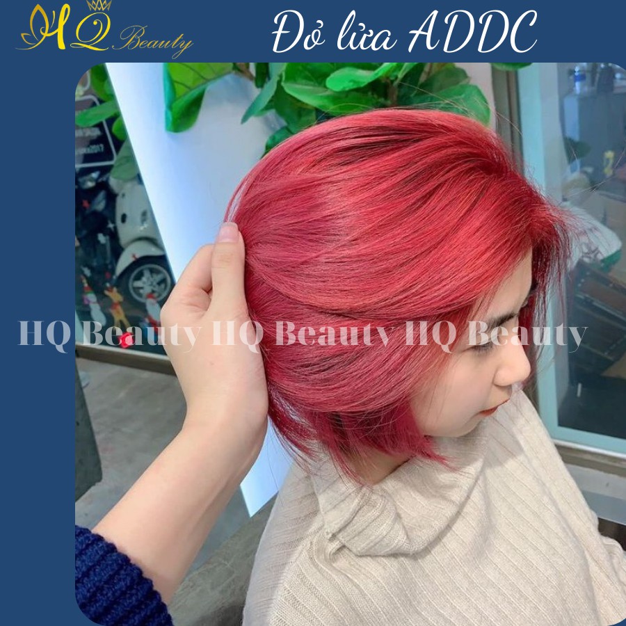 Thuốc nhuộm tóc màu Đỏ lửa ADDC, ABCD, Garlamy chính hãng (full bộ kèm oxy, gang tay, không làm khô tóc)