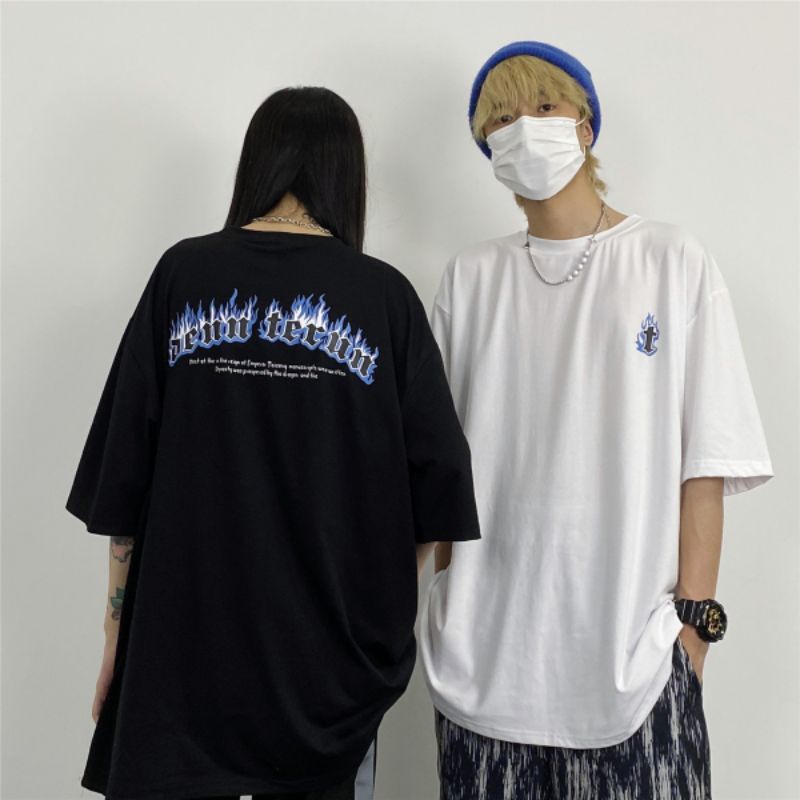 Áo thun tay lỡ nam nữ, áo phông unisex form rộng chất cotton mát mịn thấm hút mồ hôi in hình Chữ T | BigBuy360 - bigbuy360.vn