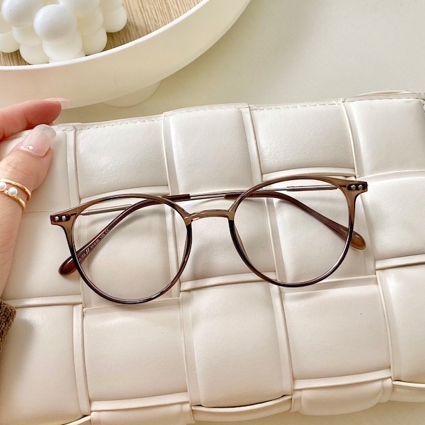 Mắt Kính Gọng Kim Loại Chống Bức Xạ Phong Cách Retro Hàn Quốc Cho Nam Nữ