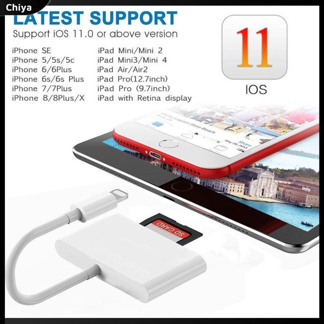 Đầu Đọc Thẻ Nhớ 4 Trong 1 Giao Diện USB Micro SD Cho iPhone iPad