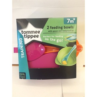 Tommee Tippee Explora Easy Scoop Feeding Bowls 7m+ (Bát ăn dặm với Nắp & 2 muỗng)