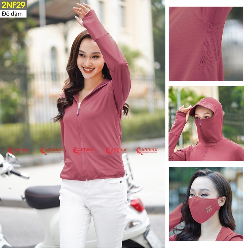 Áo chống nắng nữ thông hơi kèm khẩu trang cao cấp thoáng mát, thấm hút mồ hôi, chống tia UV