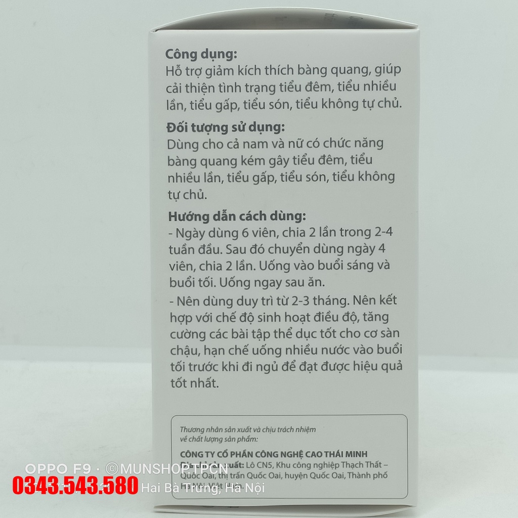 Vương Niệu Đan - Hỗ trợ giảm kích thích bàng quang