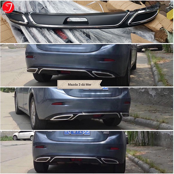 Cản sau Lip chia pô Mazda 3 kiểu Mercedes theo xe 2015 – 2020