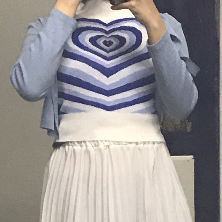 Áo Len Cổ Lọ Không Tay Họa Tiết Trái Tim Thời Trang Cho Nữ | BigBuy360 - bigbuy360.vn