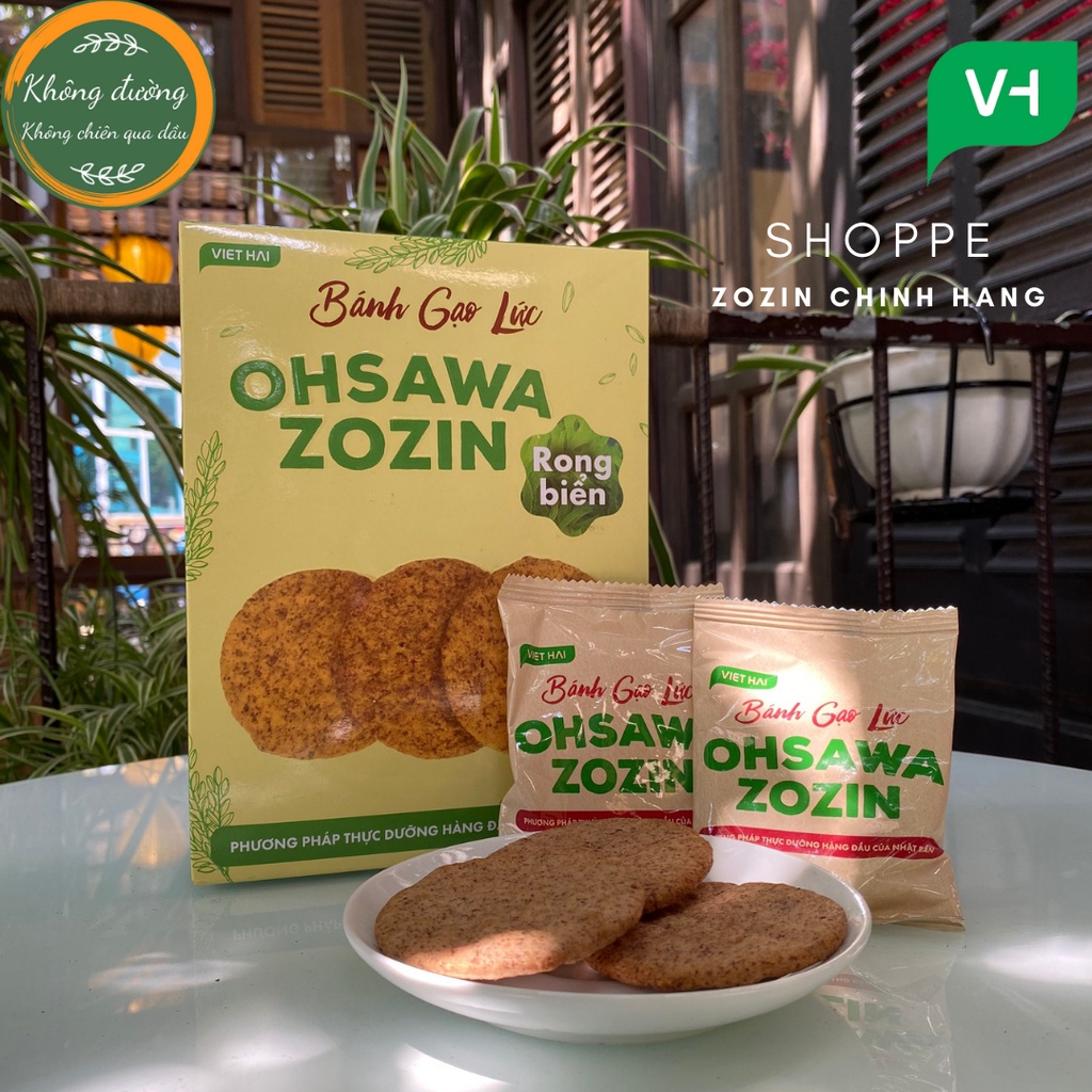 Bánh gạo lứt OHSAWA ZOZIN Rong biển 125g - Ăn vặt giảm cân không lo béo 100% từ gạo lứt