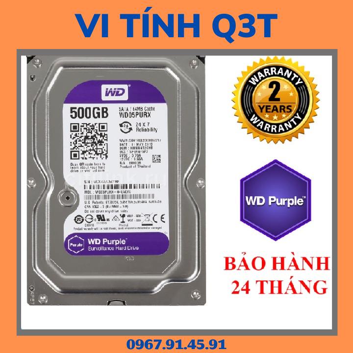 Ổ Cứng Camera 500G, HDD Camera WD Tím 500G, Bảo Hành 2 Năm