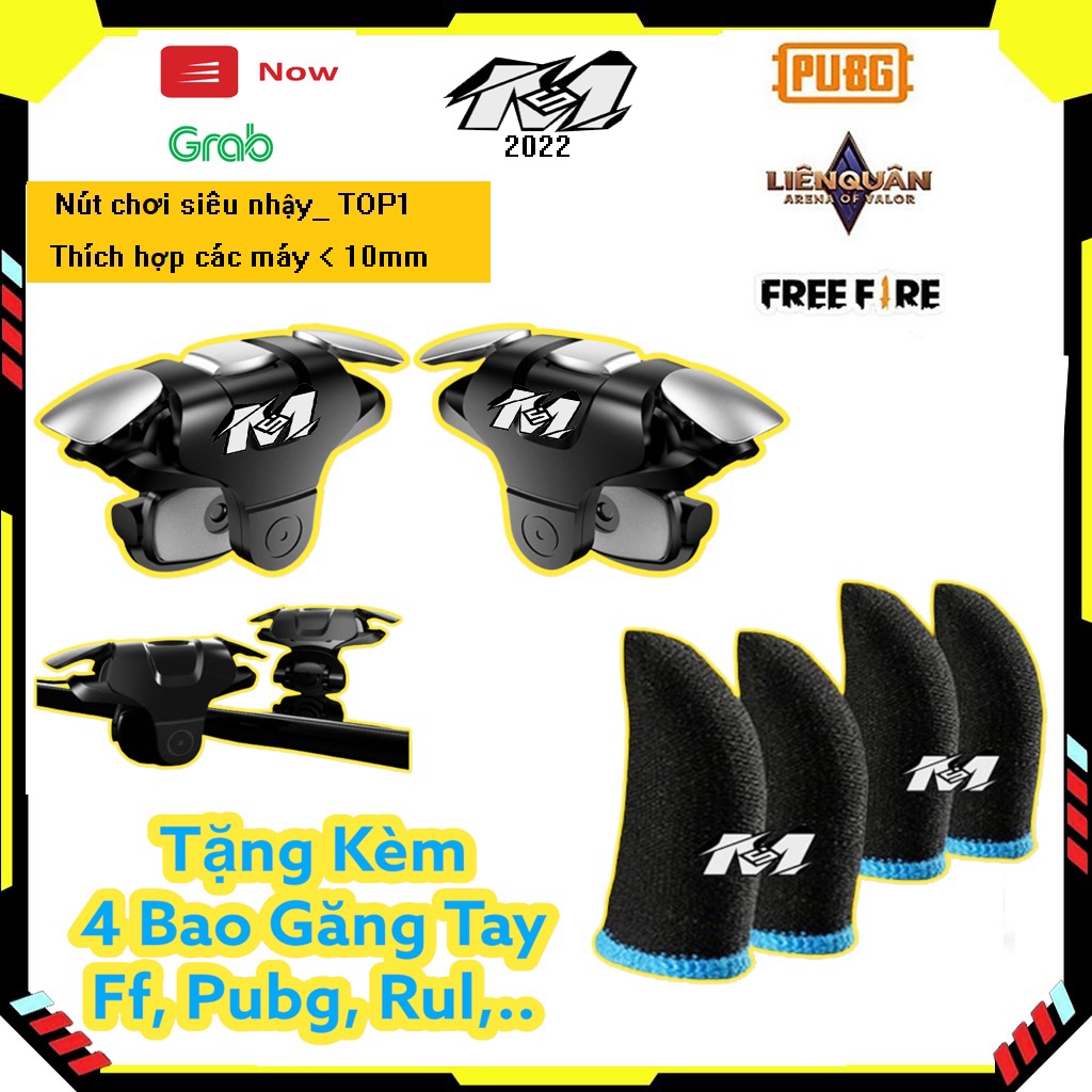 🆔Nút hỗ trợ bắn PUBG FF call of duty F21 Tặng 4 găng tay chơi game mobie, Nút bấm chơi game siêu nhạy- phụ kiện gaming