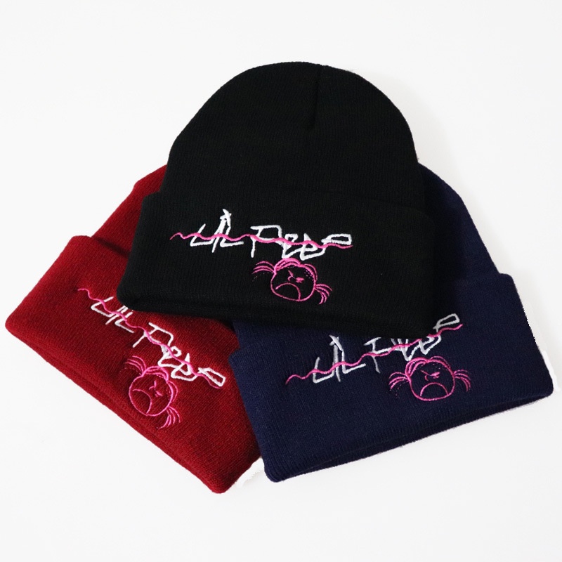 Mũ beanie mềm thêu chữ Love Lil Peep thời trang hip hop đơn giản dễ phối đồ cho nam và nữ