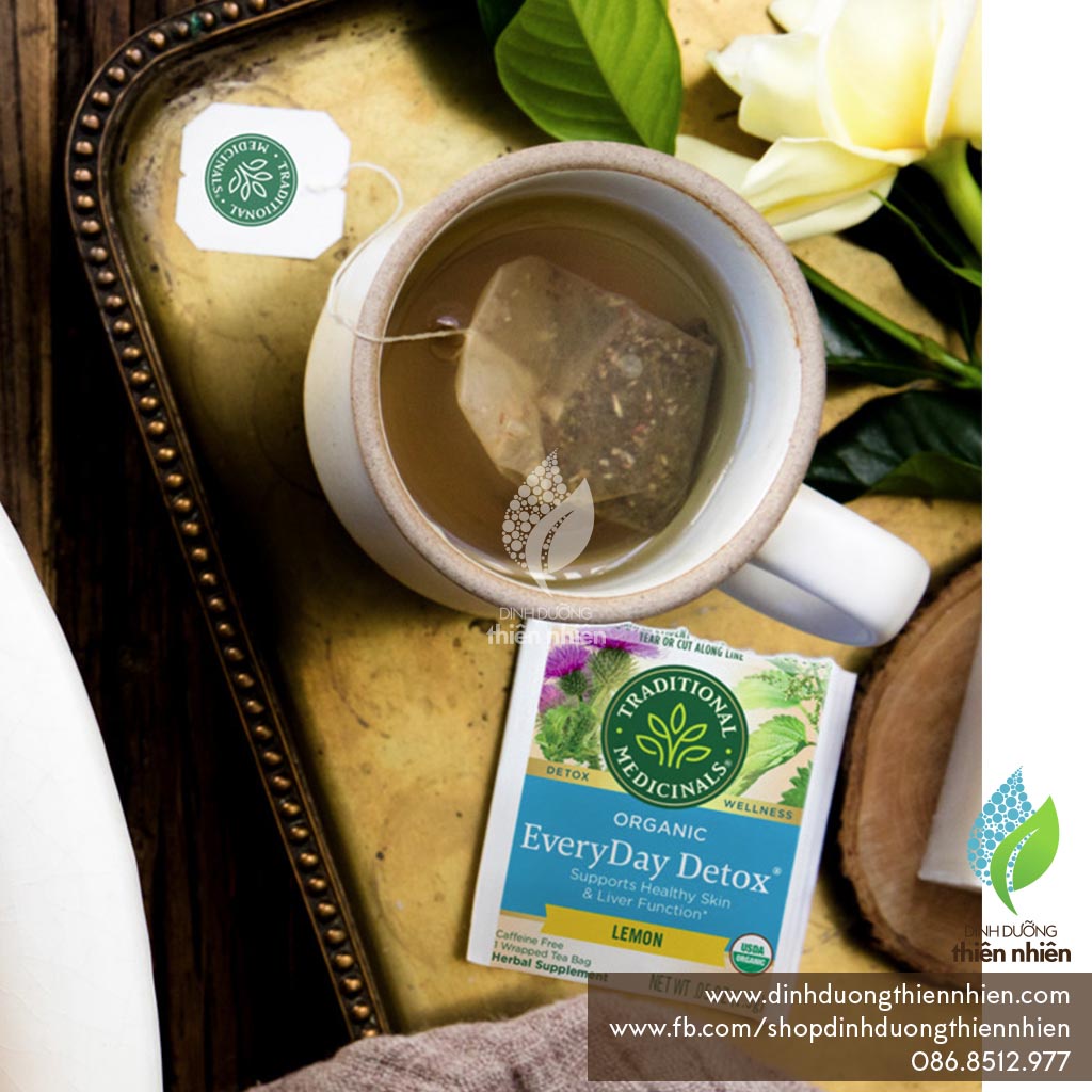Trà Hữu Cơ Traditional Medicinals Everyday Detox Lemon, Giải Độc Hàng Ngày, vị Chanh