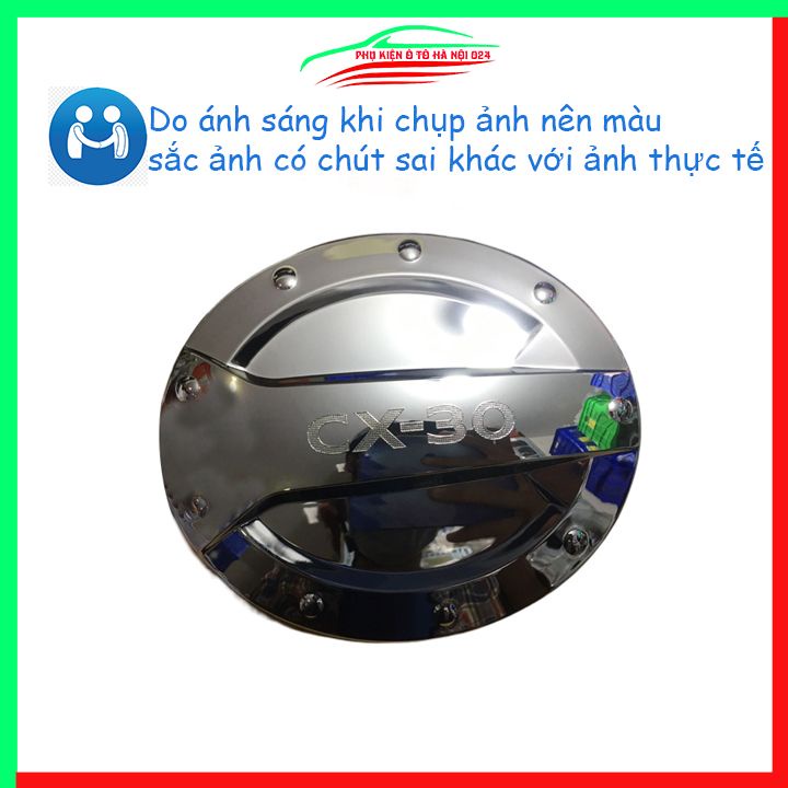 Ốp nắp xăng Mazda CX-30 CX30 mạ crom bảo vệ chống trầy trang trí ô tô