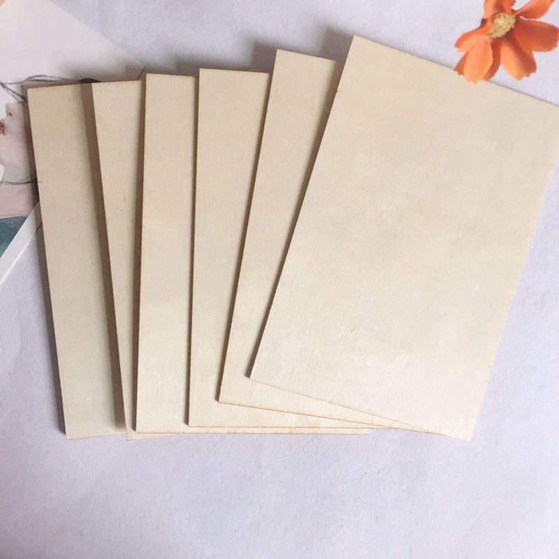 Set 15 tấm gỗ mỏng chưa hoàn thiện dùng trang trí nhà cửa/làm mô hình thủ công DIY