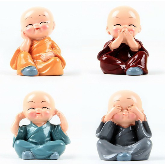 Set 4 Tượng Phật Phong Thủy, Tượng tứ không Trang Trí NC24 - Phân phối Chính Thức Cao Cấp