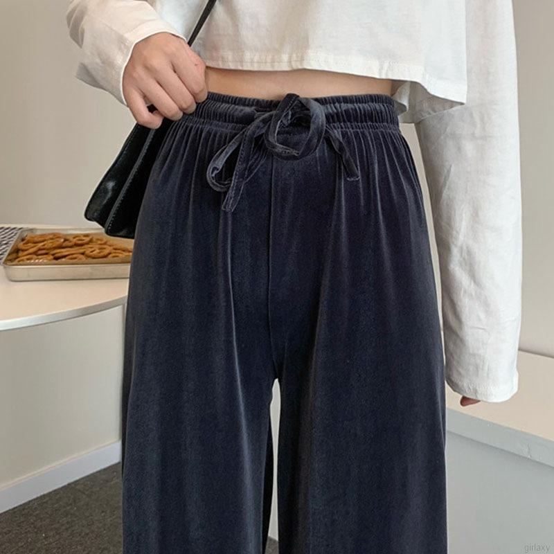 Quần Nhung Ống Rộng Phong Cách Hàn Quốc Trẻ Trung Dành Cho Nữ