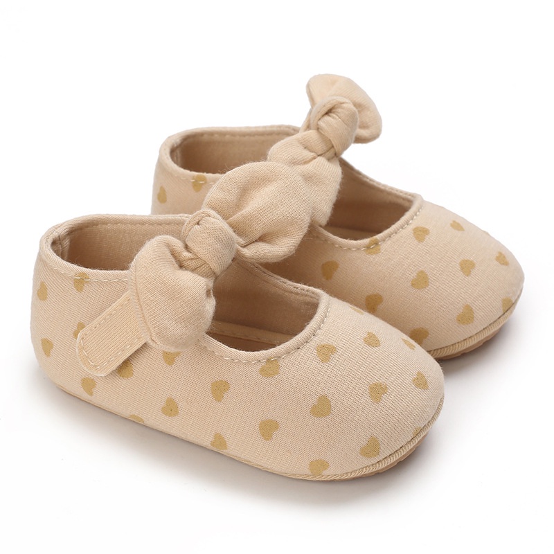 Giày tập đi cho bé đế cao su chống trơn trượt, cotton hữu cơ tự nhiên 100%