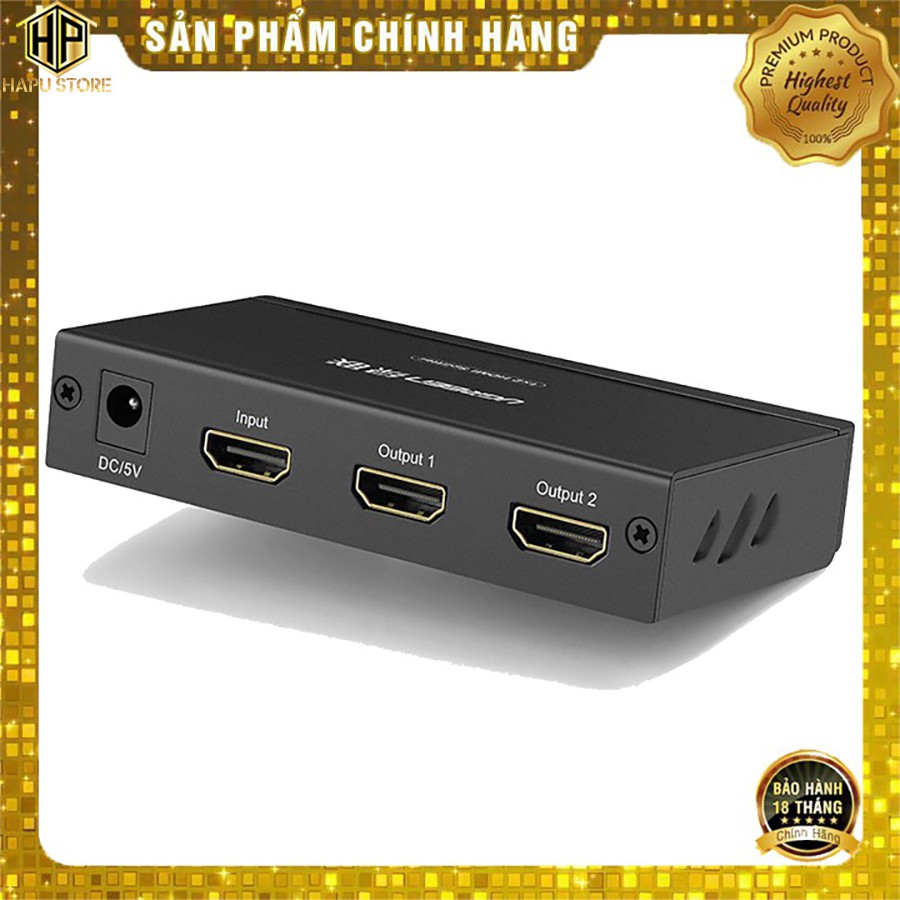 Ugreen 40201 - Bộ chia HDMI 1 vào 2 ra hỗ trợ Full HD chính hãng - Hapugroup