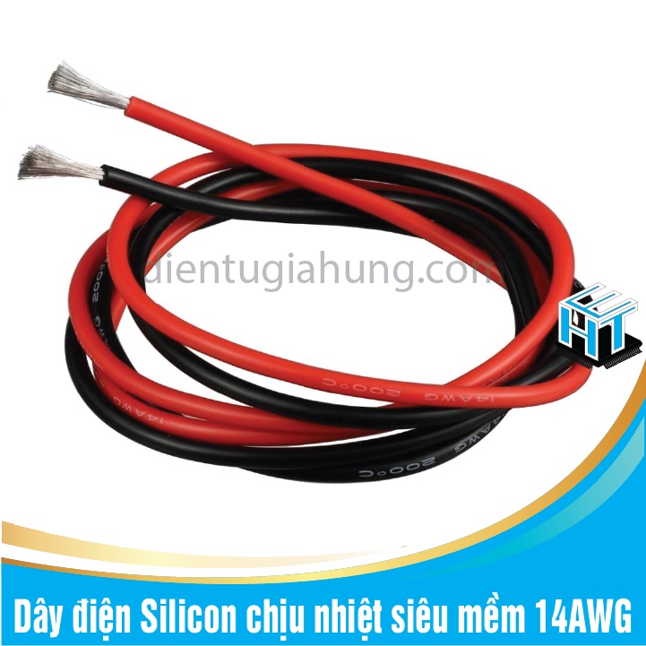 1 Mét Dây điện Silicon chịu nhiệt siêu mềm 14AWG có đường kính ngoài: 3.5mm
