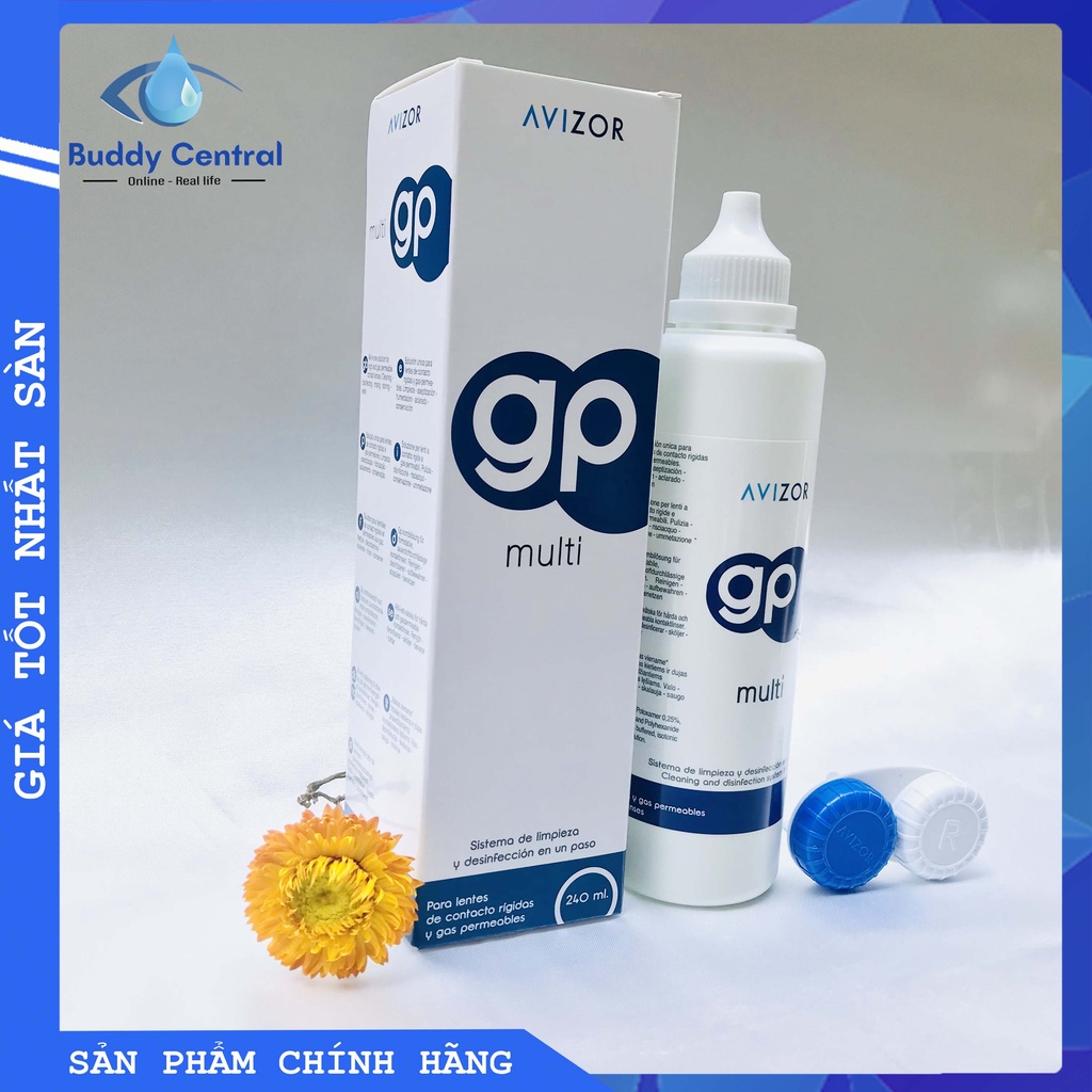 Dung dịch ngâm rửa kính áp tròng, nước ngâm lens Avizor GP Multi 240ml