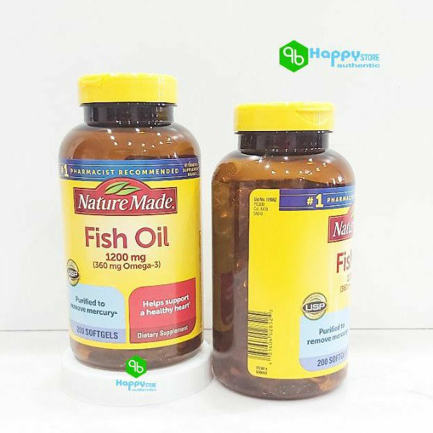 { MẪU MỚI } DẦU CÁ OMEGA 3 FISH OIL 1200mg, 200 viên, Mỹ