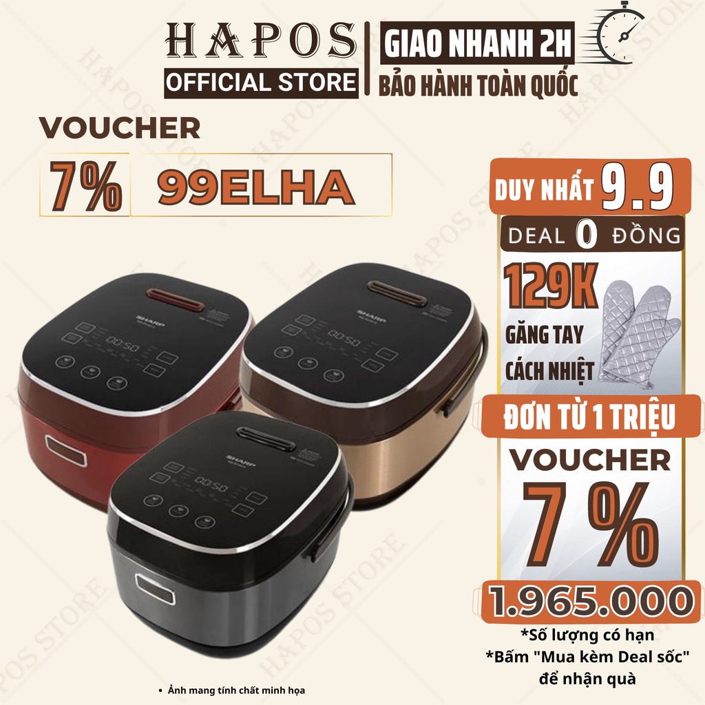 Nồi cơm điện cao tần Sharp KS-IH191V-BK/GL/RD - HAPOS