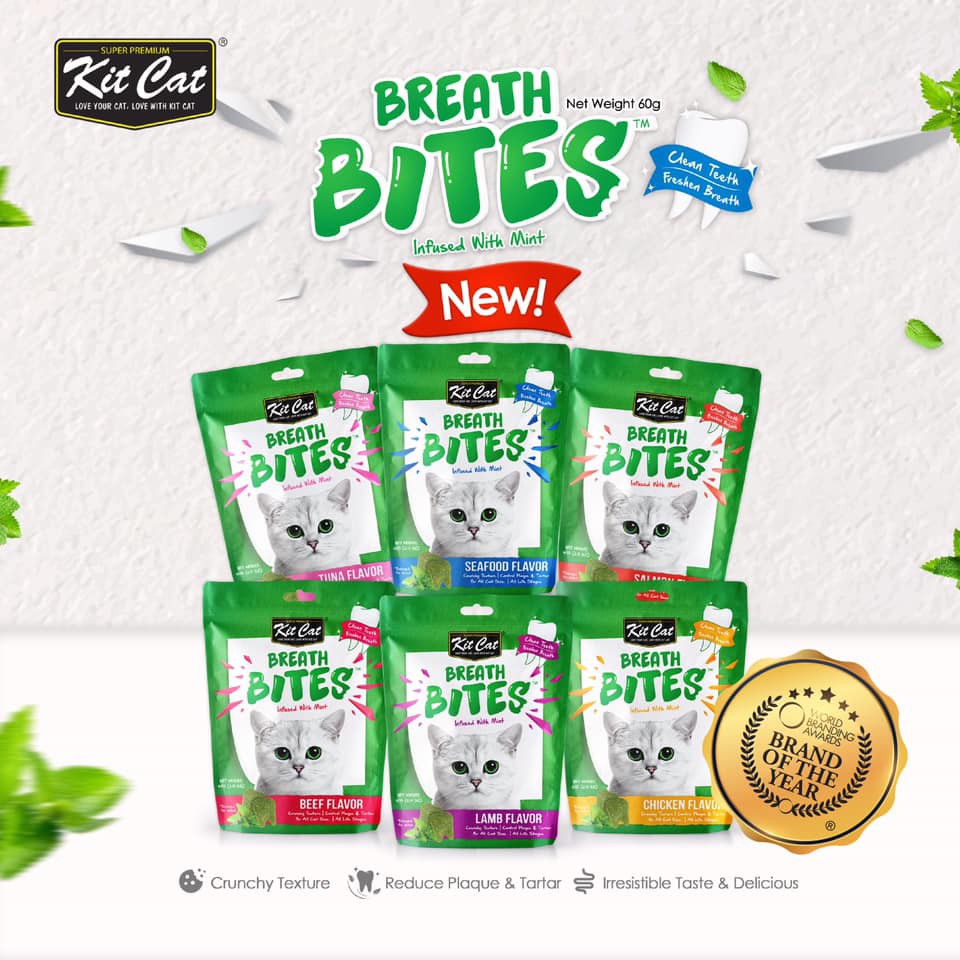 snack Breath Bites hiệu Kit Cat sạch răng dành cho mèo hôi miệng