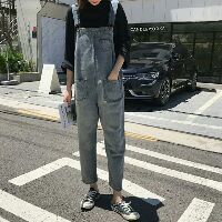 SB429 Yếm bò áo thu đông Set yếm bò ulzzang Set yếm jeans thu đông
