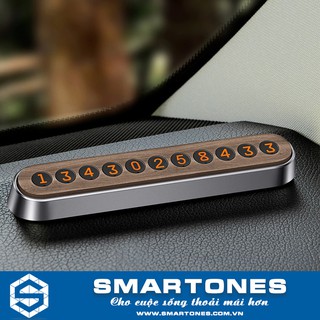 Bảng số điện thoại đậu xe Baseus Wood Texture cho ô tô , thiết kế sang trọng với thành phần kim loại và gỗ