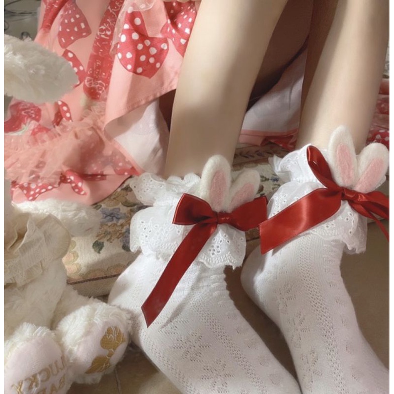 Tất Cotton Tai Thỏ Lolita Cute Đáng Yêu