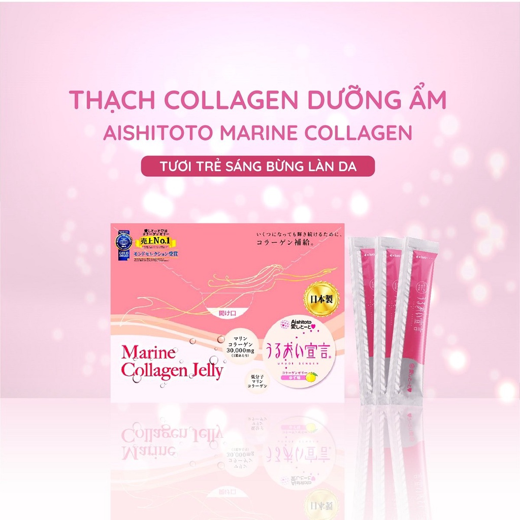 Thạch collagen Jelly Aishitoto Nhật Bản vị chanh Yuzu 30 thanh