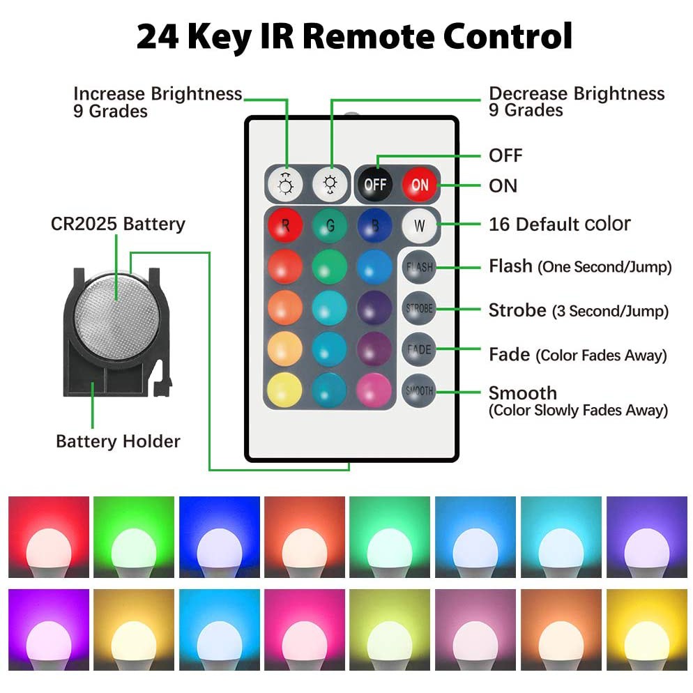Bóng Đèn led Đổi Màu Thông Minh e27 rgb 5w 9w 10w 12w 15w 18w rgbw
