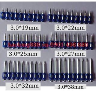 Đinh bắn bê tông  Size 3x19; (1000 đinh/hộp + 1 bình Gas)**Liên hệ để được giá tốt**
