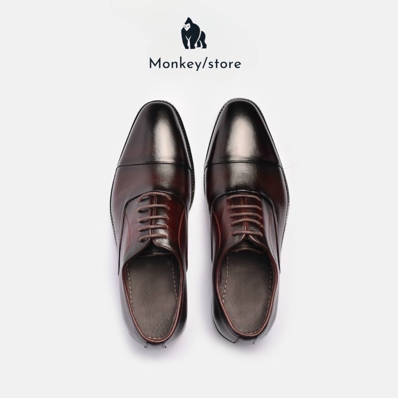 Giày tây nam, Giày oxford brown Da bò patina Đế phíp - Bảo hành 12 tháng
