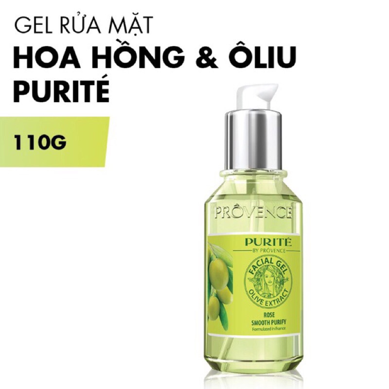 Gel rửa mặt Purite De Provence Rose & Olive 110ml