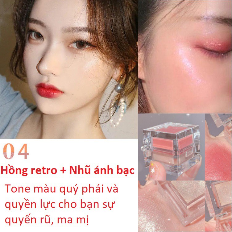 Phấn má nội địa Trung kèm highlight 2 in 1 bỏ túi sành điệu PMA01