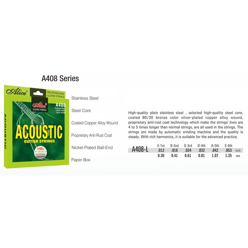 Dây Alice Dây hộp xanh lá AW408 (Acoustic)