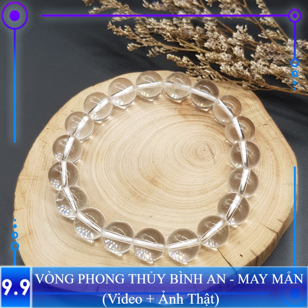 Vòng tay Phong thủy Trắng may mắn, tài lộc, bình an phù hợp Nam Nữ Mệnh Kim, Thủy - Đủ size 4,6,8,10 ly (mm)