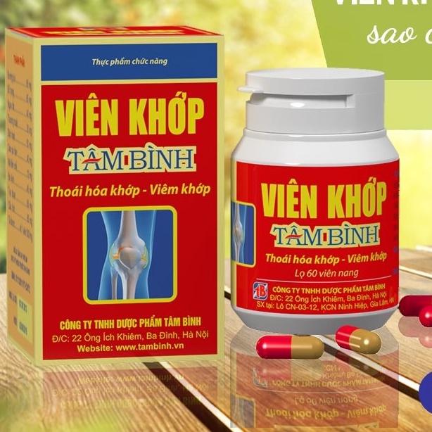 VIÊN KHỚP TÂM BÌNH - Lọ 60 viên nag cứng - giảm các triệu chứng của thoái hóa khớp và viêm khớp
