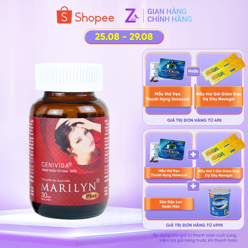 Viên Uống Hỗ Trợ Cân Bằng Nội Tiết Tố Nữ Marilyn Plus Hộp 30 viên