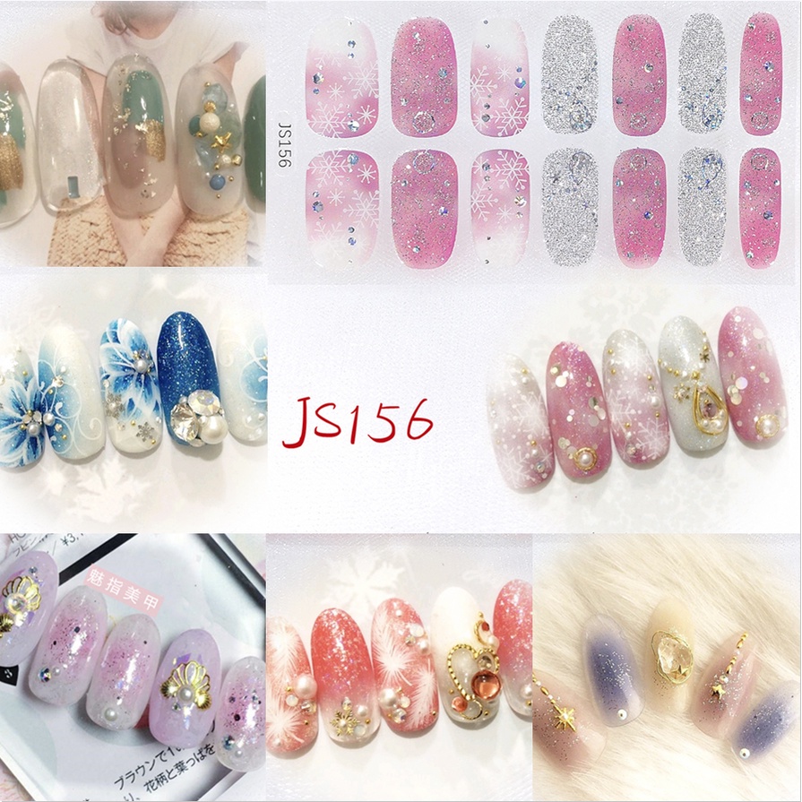 [Hàng mới về] Bộ 14 miếng dán trang trí móng tay không độc hại Js141-Js160